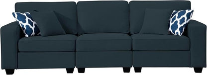 Legend Vansen Oversized Modular Sectional Sofa,U/L‑Shaped Reversible Couch with Ottoman,Deep Seat Plush Polyester Sofa for Living Room,5‑Seater,Charcoal