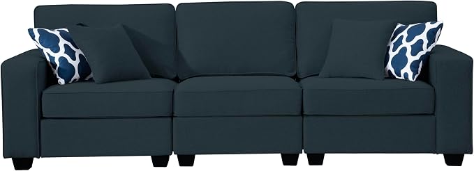 Legend Vansen Oversized Modular Sectional Sofa,U/L‑Shaped Reversible Couch with Ottoman,Deep Seat Plush Polyester Sofa for Living Room,6‑Seater,Charcoal
