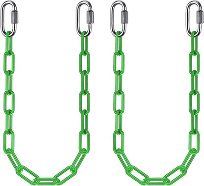 BeneLabel 2Pcs 20" Heavy Duty Hanging Chain with Hook Swing Extension Chain | 1000 LB Capacity Green Coated Hammock Extension Chain for Hanging Swing, Hanging Chair, Heavy Bags, for Indoor Outdoor Use