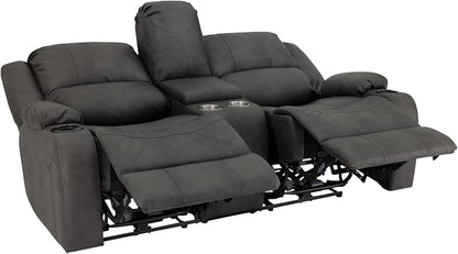 RecPro Charles 70" RV Wall Hugger Reclining Sofa | Gunmetal