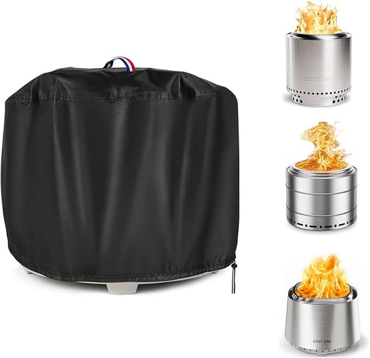 Fire Pit Cover Round 20 inch, Smokeless Fire Pit Cover, Wood Burning Fireplaces Cover, Portable Outdoor Firepit Cover for Backyard Patio Garden Camping Bonfire 600D- 20"Dia x 17"H