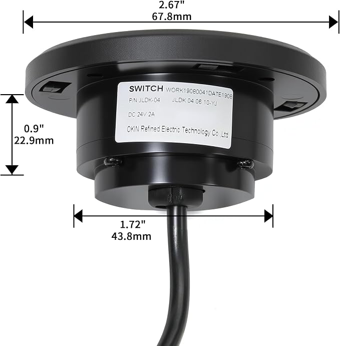 Okin Recliner Replacement Parts, 2 Button Round Hand Control Handset 5 pin Plug, Lift Chair Control Replacement for Power Recliner Chair, Electric Recliner, Sofa Reclinable