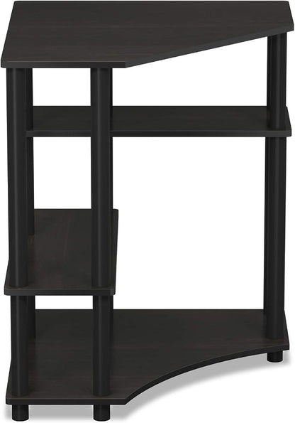 Furinno TURN-N-TUBE Desk, Gaming Desk with Shelves, Corner Computer Desk with Shelves, Office Desk, Space Saving, For Home Office, Bedroom, Espresso