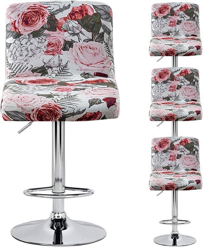 Levoberg Bar Stools Cover Set of 4 Printed Armless Swivel Barstools Slipcovers with Backs Stretch Square Counter Height Bar Stools Covers Mid Low Back Chair Cover for Kitchen Dining Room Bar #9