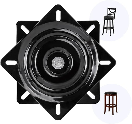 6.25 Inch Heavy Duty 360 Degree Bar Stool Swivel Replacement Seat Swivel Base Barstool Swivel Plate-for Recliner Chair, Barstools,Chair, Ball Bearing Swivel Boat Seat Or Van Pilot Seat.