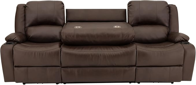 RecPro Charles 94" RV Wall Hugger Reclining Sofa | Chestnut