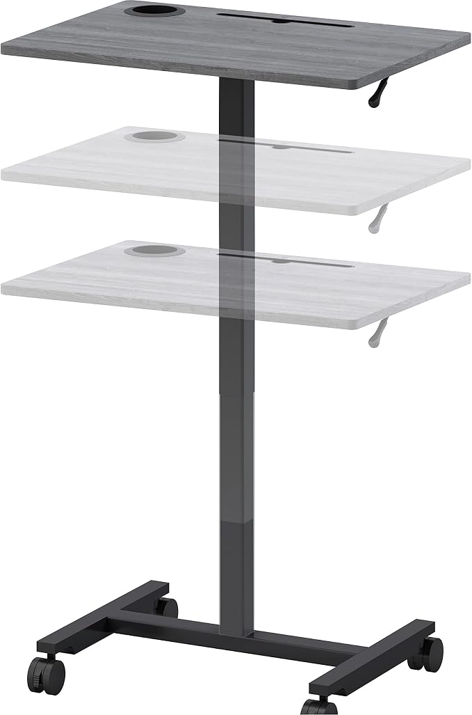 Lorell Height-Adjustable Mobile Desk