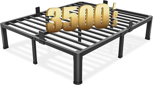 Yitong Angel 14 inch California King Bed Frame with Round Corner Legs Mattress Slide Stopper,3500 lbs Heavy Duty Metal Platform,Steel Slat Support,No Box Spring Needed,Easy Assembly,Noise Free