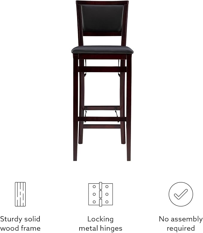 Linon Keira Pad Back Folding Bar Stool