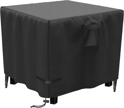 Propane Fire Pit Cover Square 32 Inch, Waterproof Heavy Duty 600D Gas Fire Pit Table Cover 32 x 32 x 25 Inch, Fit 28/29/30/31/32 Inch Firepit Table, All-weather Protection For Patio