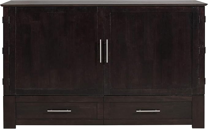 Mega Solutions Emurphybed Daily Delight Murphy Cabinet Chest Bed with Charging Station 8 Inch, Queen (Java)