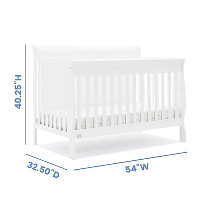Simmons Kids Carter 6-in-1 Convertible Crib - Greenguard Gold Certified, Bianca White