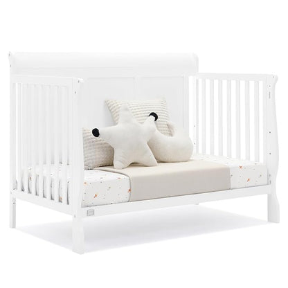 Simmons Kids Carter 6-in-1 Convertible Crib - Greenguard Gold Certified, Bianca White