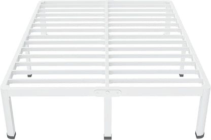 MAF 14 Inch King Metal Platform Bed Frame White with Round Corner Legs, 3000 LBS Heavy Duty Steel Slats Support, Noise Free, No Box Spring Needed, Easy Assembly
