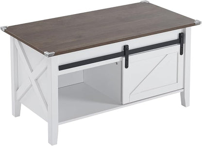 VINGLI Farmhouse Lift Top Coffee Table,36" Living Room Table,White Oak