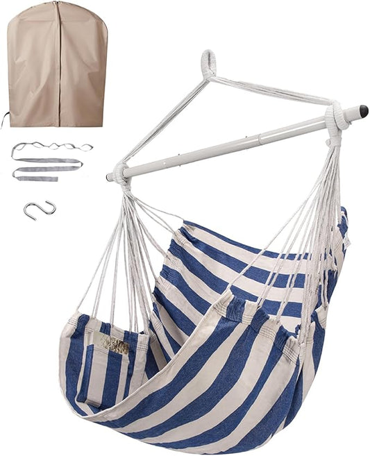 ADVOKAIR Hammock Chair Swing, Heavy-Duty Hanging Rope Swing Seat Supports 500 Lbs, Ideal for Outdoor Patio, Backyard, Porch, Deck & Indoor Bedroom Use