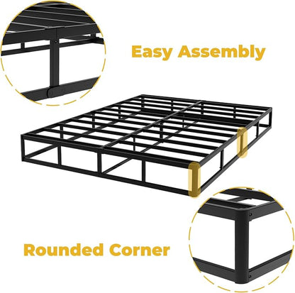 YORMDMO 9 Inch Full Box Springs, Height Profile Box Spring Only for Full Bed, Heavy Duty Metal Mattress Foundation with Fabric Cover, Easy Assembly