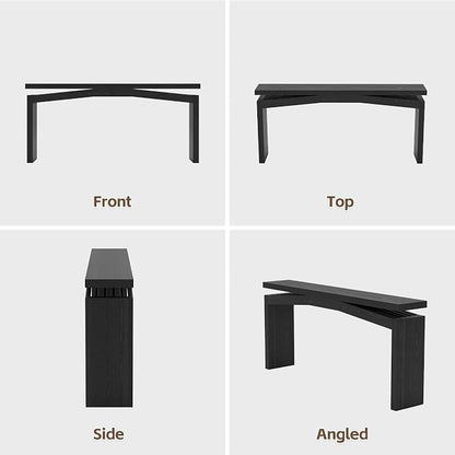 Epecoya 63-Inch Black Console Tables for Entryway, Wooden Sofa Console Table Behind Couch Mid Century, Entryway Console Tables for Living Room, Entry Way, Hallway, Black
