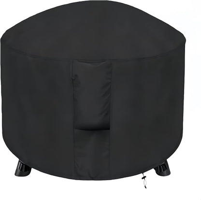 POMER Patio Fireplace Cover, Round Fire Pit Cover for 28 Inch Outdoor Fireplace Waterproof Heatwave Fire Bowl Cover Round -28"D x 43"H