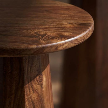Relso Enteka Solid Mango Wood End Table – 24" Tall Accent Side Table with Walnut Finish | Handcrafted Coffee Table, No Assembly Required | Perfect for Modern Living Rooms, Farmhouses, Small Spaces