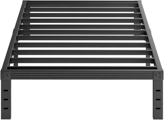 Furnitui 12 Inch High Platform Twin Bed Frame, Metal Bed Frame Twin No Box Spring Needed, Easy Assembly, Noise Free, Sturdy, Black