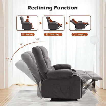 MAHOMICO Recliner Loveseat with Cup Holders for Living Room Love Seat Manual Oversized Recliner with Ergonomic, Side Pocket for Adult
