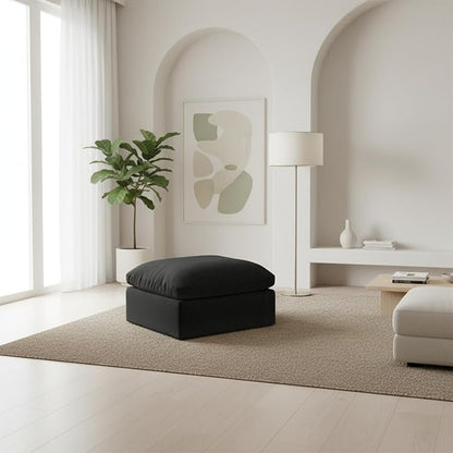 Oversize Cloud Modular Sectional Sofa,Chaise Down Filled Comfort Sofa Detachable Couch Cushion Covers for Living Room Apartment,Black