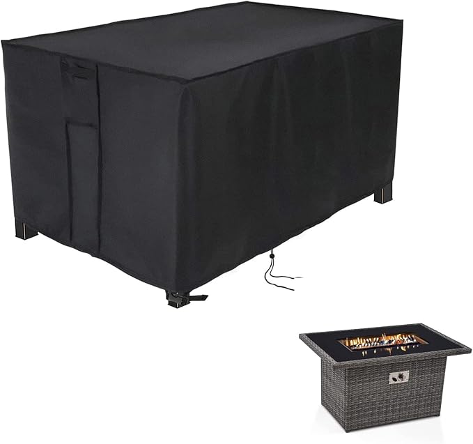 Rectangular Fire Pit Cover 40 inch, Propane Gas Fire Pit Table Cover,Outdoor Waterproof Firepit Table Cover - 40 X 28 X 25 Inch