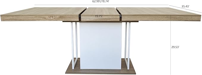 KEIKI Extendable Dining Table for 6-10 People, Dining Room Table for Gatherings, Living Meeting Room