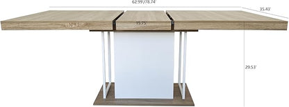KEIKI Extendable Dining Table for 6-10 People, Dining Room Table for Gatherings, Living Meeting Room