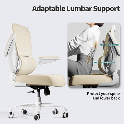 TRALT Office Chair Ergonomic Desk Chair, 330 LBS Home Mesh Office Desk Chairs with Wheels, Comfortable Gaming Chairs (1, Greige)