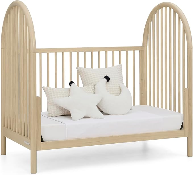 Delta Children Cannon 4-in-1 Convertible Crib - Converts from Baby Crib to Toddler Bed, Daybed and Sofa Bed, Fits Standard Full-Size Crib Mattress, Natural Sandstone