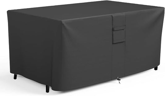 SHINESTAR Fire Pit Cover Rectangular, Fits for 48-52 Inch Fire Pit Table, 600D Heavy Duty Fabric, Waterproof and Windproof, 52 x 34 x 24 Inches, Black