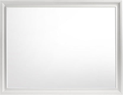 Coaster Home Furnishings Miranda Contemporary 5-Piece Bedroom Set Fabric Upholstered Queen Size Panel Bed Frame 54-inch Headboard White 205110Q-S5