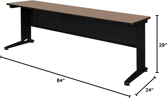 Regency Fusion 84 x 24 in. Training Table – Durable Edge Banding, Vented C-Leg Wire Management for Classroom, Office, and Training Room Workstations (Noble Oak)