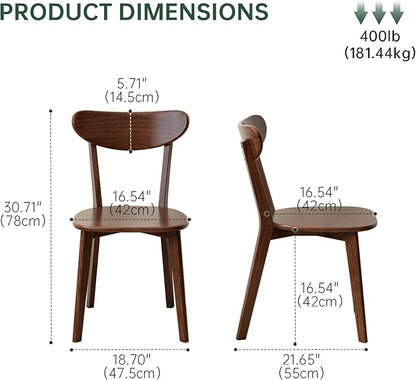 39’’-55’’ 100% Oak Extendable Dining Table and Chairs Set for 4, Solid Wood Folding Kitchen Table, Mid Century Modern Dinner Table for Kitchen, Apartment, Living Room (39''-55'' + 4 Chairs)