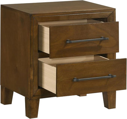 New Classic Furniture Ballard 5-Piece Wood Queen Bedroom Set with 2-Nightstands, Walnut Brown