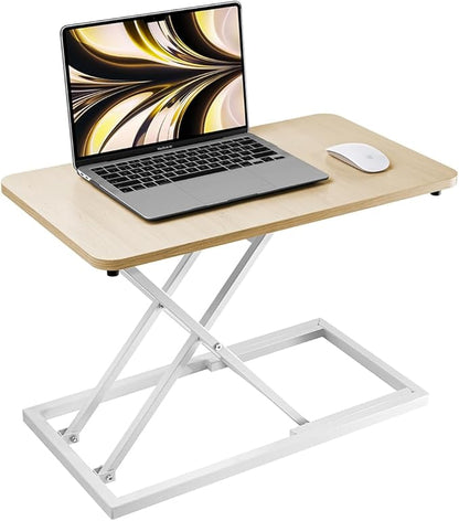 Omhuzsyo 24 in Height Adjustable Standing Desk Converter Stand Up Riser | Suitable for Use in Laptop and Single Monitor,Ergonomic Sit Stand Workstations for Home Office,Keyboard Stand for Desktop