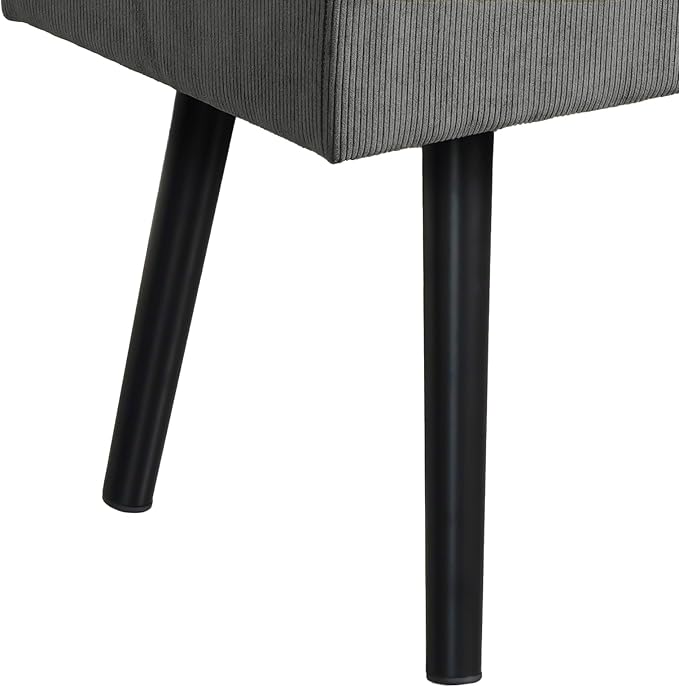 Comfy to go Entryway Bench - Grey Bench for Bedroom, Modern Ottoman End of Bed, Corduroy Padded Benches for Living Room, Foyer, Mudroom, Hallway - 39" L x 14" W x 17" H