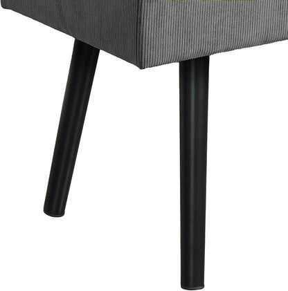 Comfy to go Entryway Bench - Grey Bench for Bedroom, Modern Ottoman End of Bed, Corduroy Padded Benches for Living Room, Foyer, Mudroom, Hallway - 39" L x 14" W x 17" H