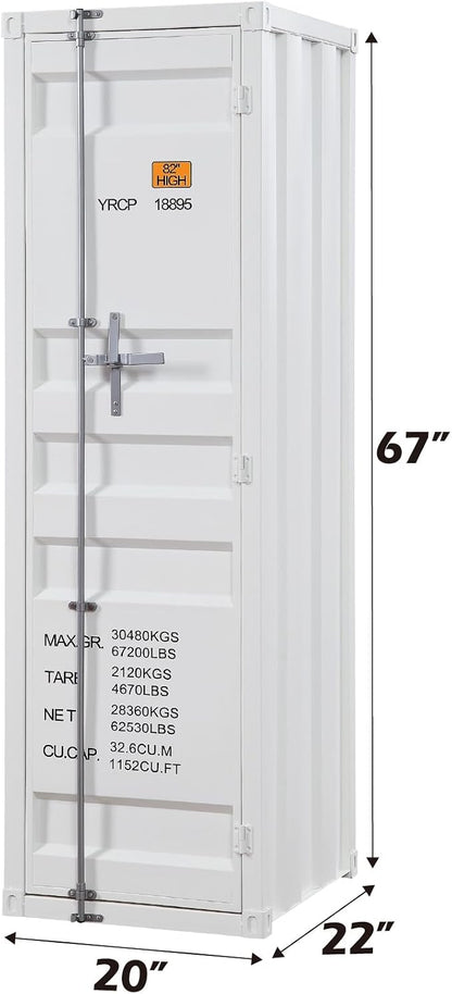 Acme Cargo Wardrobe Metal Armoire with 1 Door in White
