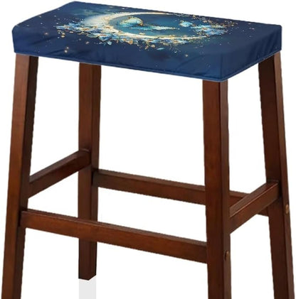 Bar Stool Seat Covers Rectangle Stool Covers Set of 2 Moon Butterfly Floral Bench Covers Slipcover Rectangle Stretch Counter Height Bar Stools Slipcovers Washable Saddle Seat Cover