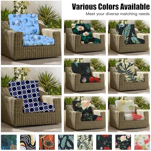 8Pcs Patio Cushion Covers, Outdoor Stretch Cushion Covers, Washable