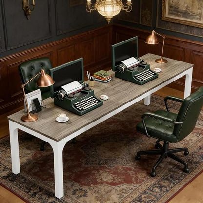 Practical Computer Desk,Rectangle Conference Table,Executive Desk(Only Table) (Taupe + MDF+Iron)