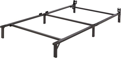 Amazon Basics Metal Twin Size Bed Frame, 6-Leg Base for Box Spring and Mattress Support, Tool-Free Easy Assembly, Black