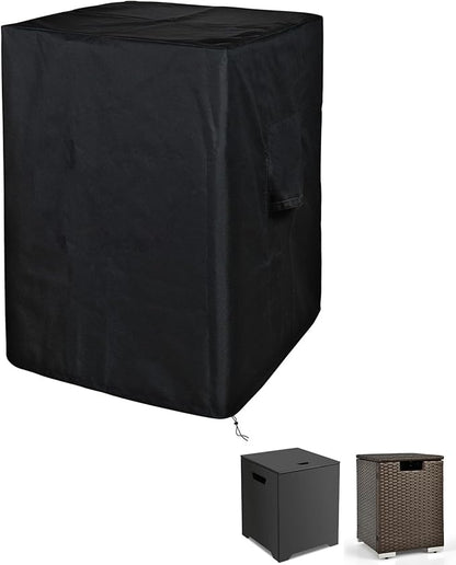 SheeChung Cover for Propane Tank Cover Table 17"x17"x20",Fit for 20 lbs Gas Tank Holder Storage Box,Waterproof Heavy Duty 600D Outdoor Wicker Side Table/Storage Box Covers for Gas Fire Pit Grill