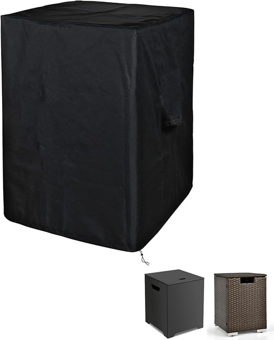 SheeChung Cover for Propane Tank Cover Table 17"x17"x20",Fit for 20 lbs Gas Tank Holder Storage Box,Waterproof Heavy Duty 600D Outdoor Wicker Side Table/Storage Box Covers for Gas Fire Pit Grill