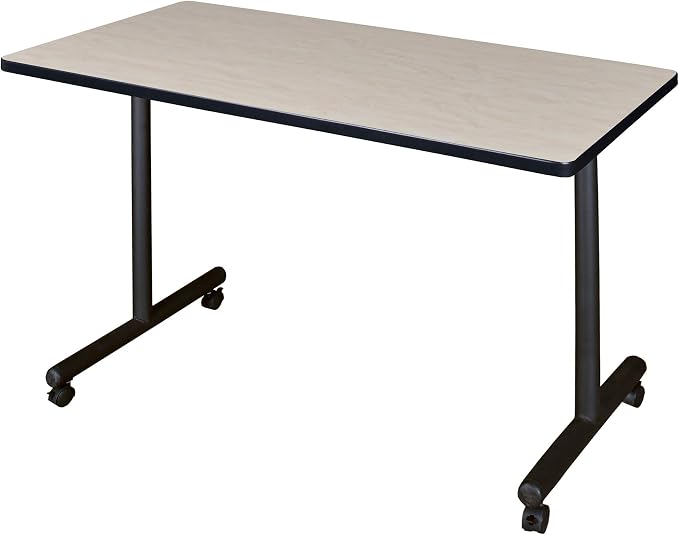 Romig Axis-Pro 42 x 24 in. Mobile T-Base Training Seminar Table- Maple
