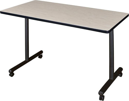 Romig Axis-Pro 42 x 24 in. Mobile T-Base Training Seminar Table- Maple