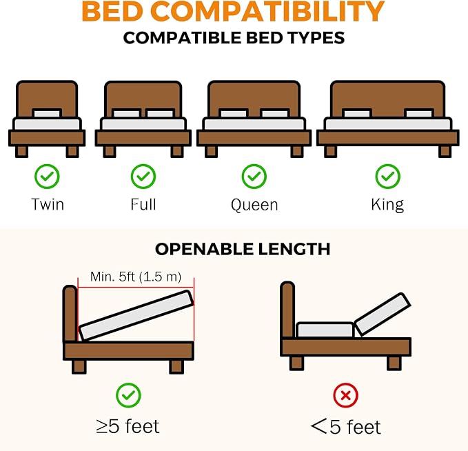 BEAMNOVA 4.6 FT Bed Lift Mechanism, 176-264 lbs Load Capacity, Lifting Gas Spring Set, Heavy Duty, for Storage Box Bed Sofa, Space Saving DIY Project